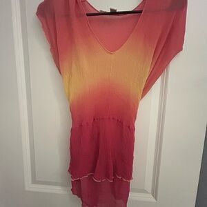 Diane Von Furstenberg pink and Yellow Gradient Top